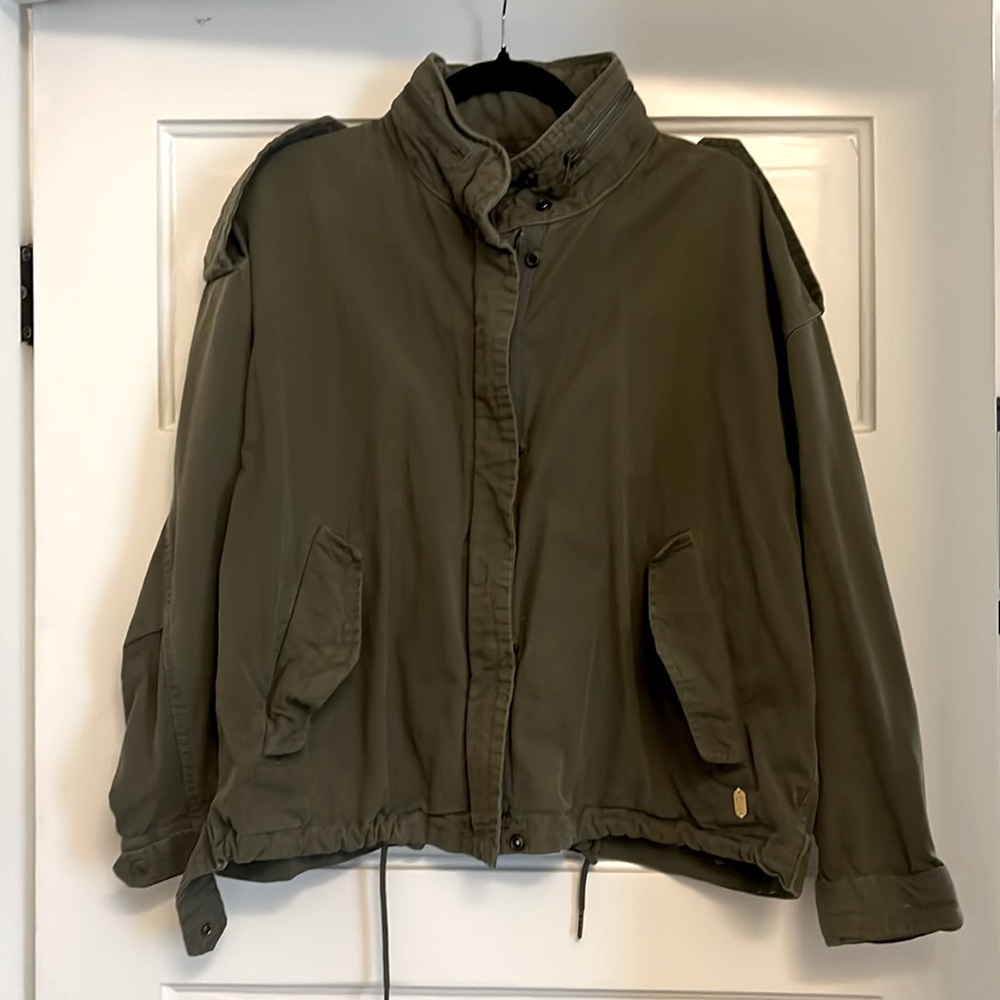 Scotch and Soda Cropped Army Green Lightweight Jacket